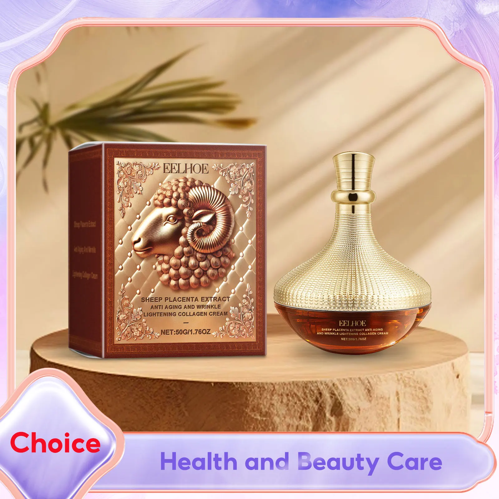 Kollagen-Anti-Falten-Creme, Schaf-Plazenta, steigert die Festigkeit, feuchtigkeitsspendend, verblasst feine Linien, aufhellende, aufhellende Gesichtsfeuchtigkeitscreme Image