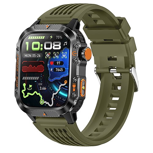 neue imosi gps smart watch 2.01 ultra hd display eingebautes gps Kompass, Anrufe tätigen/empfangen, Smartwatch, 540-mAh-Akku, 3 atm wasserdicht