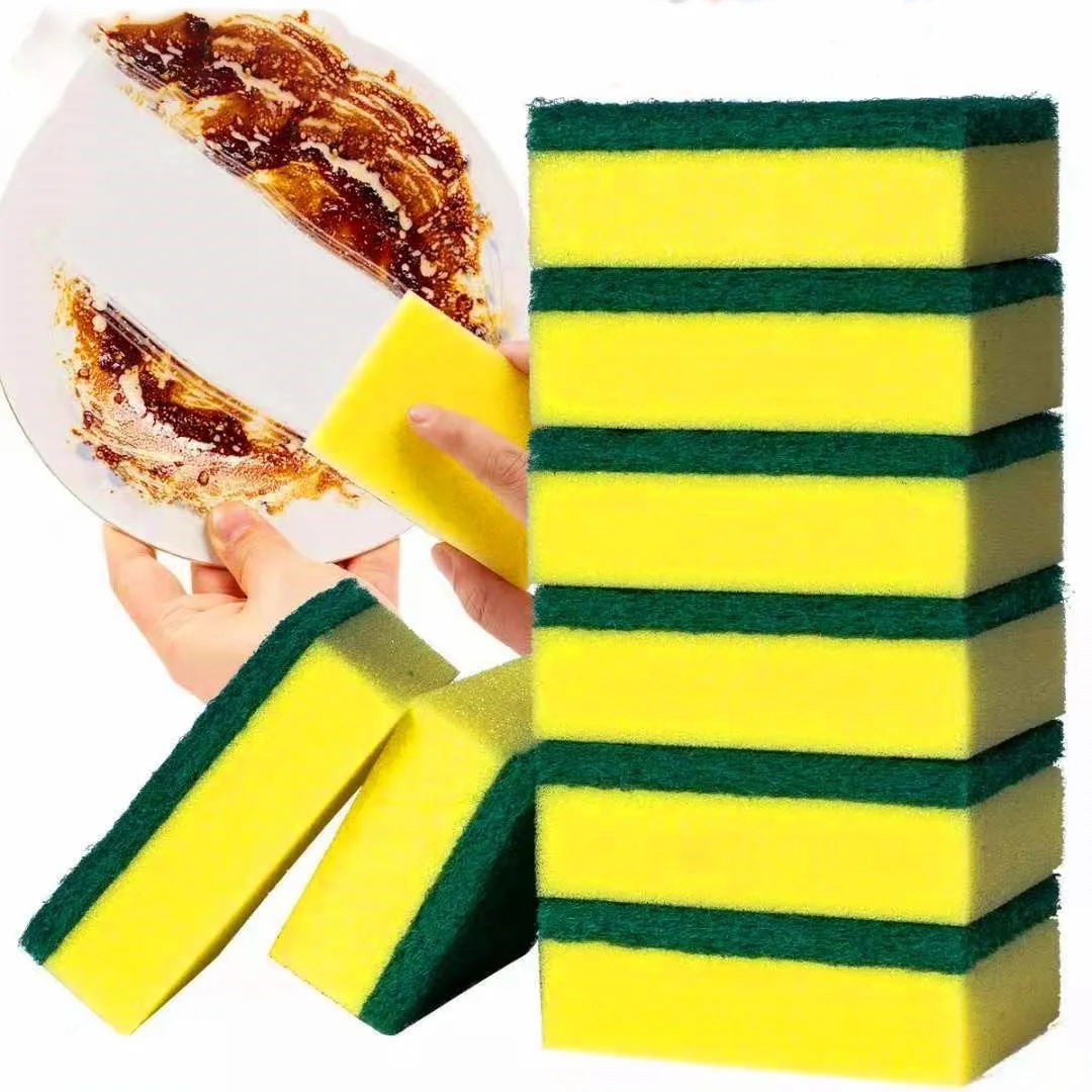 50PCS Starke Saugfähige Verdickung Doppelseitige Schwamm Magie Reinigung Topf Rost Schwamm Reinigung Pinsel Küche Fett Reinigung Werkzeug Image