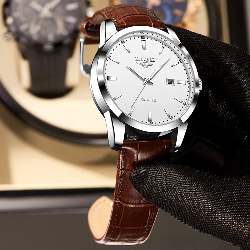 LIGE Mode Luxus herren Uhren Business Casual Quarz Uhren Männer Auto Datum Wasserdicht Leucht Armbanduhr Männlich Reloj Hombre Image