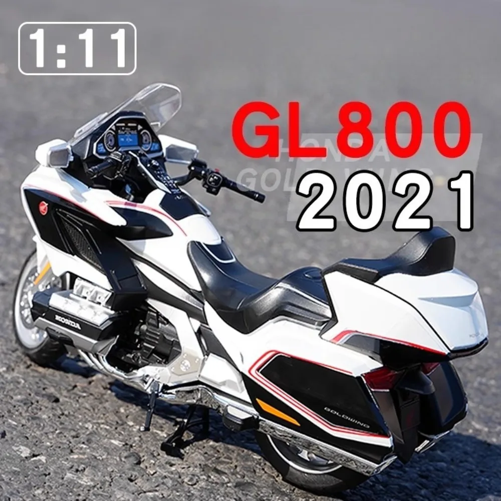 1:11 Honda Gold Wing GL800 2021 Motorrad Modell Spielzeug Auto Metall Druckguss Stoßdämpfung Rad Lenkung Modelle Spielzeug Geschenk für Kind Image