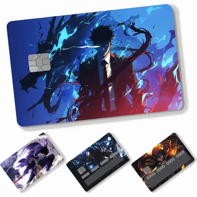 Solo Leveling Shadow King Gaming-Aufkleber, 4 Stück, PVC-Kreditkarten-Hautaufkleber, abnehmbare, selbstklebende Schutzfolie Image