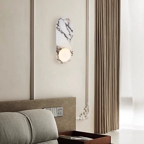 LED-Wandleuchte aus Marmor, moderne Wandleuchte für den Innenbereich, Wandleuchten für Schlafzimmer und Wohnzimmer Image