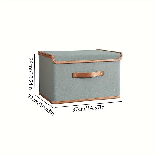 Stapelbare 2-in-1-Aufbewahrungsbox aus Oxford-Gewebe mit Deckel. Großzügige Aufbewahrungsbehälter aus Oxford-Gewebe für den Heimgebrauch zur Schrankorganisation, Aufbewahrung von Kleidung, Decken und Image