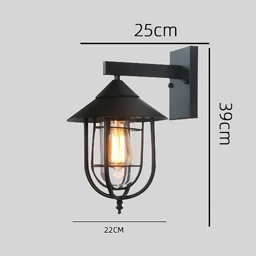 LED-Wandleuchter-Leuchte, antike Wandleuchter-Laterne, externe wasserdichte IP65-Laterne aus rostfreiem Aluminiumglas, Wandlampe, Laterne, Innenhof, Garten, Balkon, Villa, dekorative Lichter, 85–265V