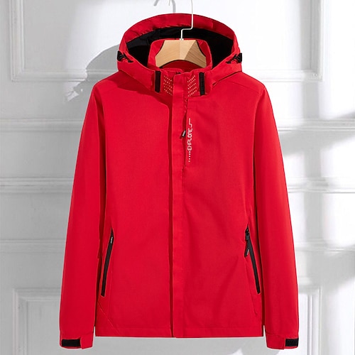 Damen Windjacke Wanderjacke Regenmantel Außen Wasserdicht Winddicht Wanderoutfits Wanderbekleidung Frühling Herbst Oberteil Camping / Wandern / Höhlenforschung Laufen Weiß Rosa Rot Image