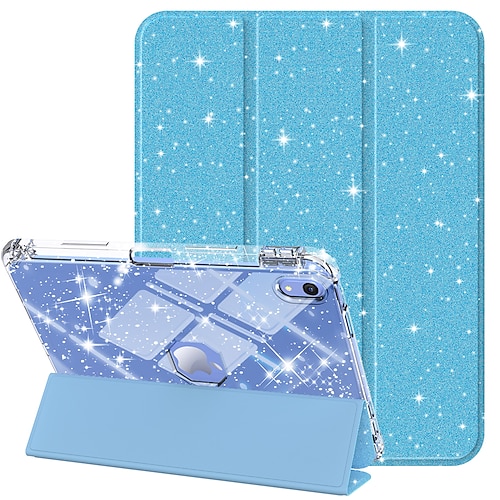 Tablette Hüllenabdeckung Für Apple iPad 10,9'' 10 iPad 9., 8., 7. Generation 10,2 Zoll Stifthalter Trifold-Ständer Vollschutz Glitzernd TPU PU-Leder Image