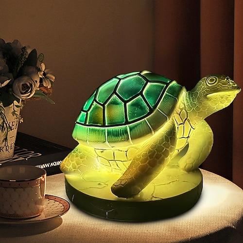 Schreibtischlampe aus Kunstharz, Tierserie, simulierte Buntglas-Dekor-Tischlampe, Vintage-Nachttischlampe, 15 cm/5,9 Zoll