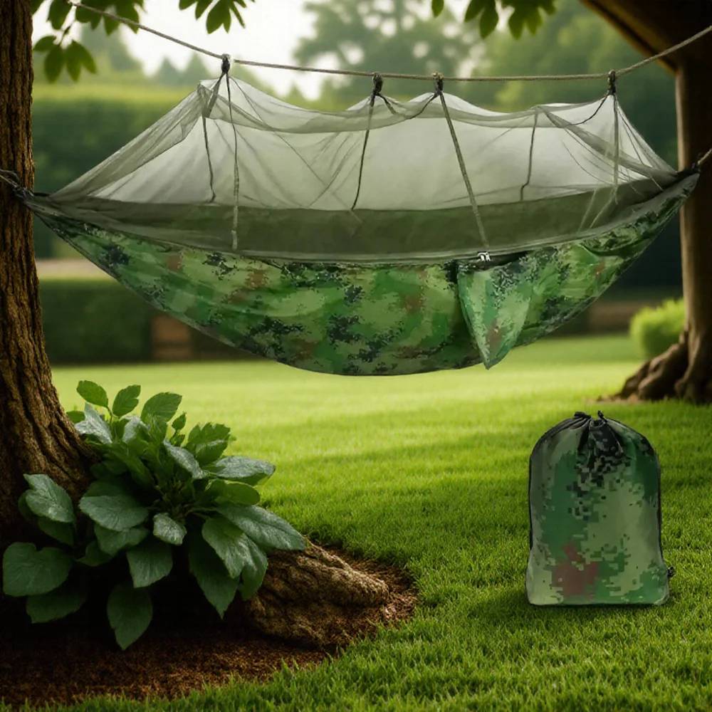 Ultraleichte Fallschirm Hängematte Jagd Moskitonetz Doppel Person Camping Freizeit Hamak Drop-versand Outdoor Möbel Hängematte