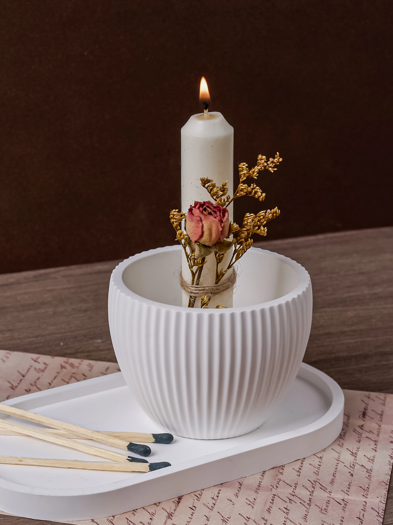 DIY Einfache Streifen Kerze Tasse Silikon Form Handgemachte Kerzenhalter Zement Gips Form Blumentopf Harz Handwerk Casting Wohnkultur Image