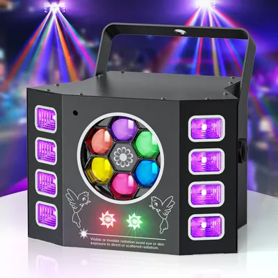 U'King 100W Bee Eye Strobe Stage Light 4IN1 RGBW LED Effect Light DMX512 DJ Light Effect for Disco Party KTV Concert Nightclub
