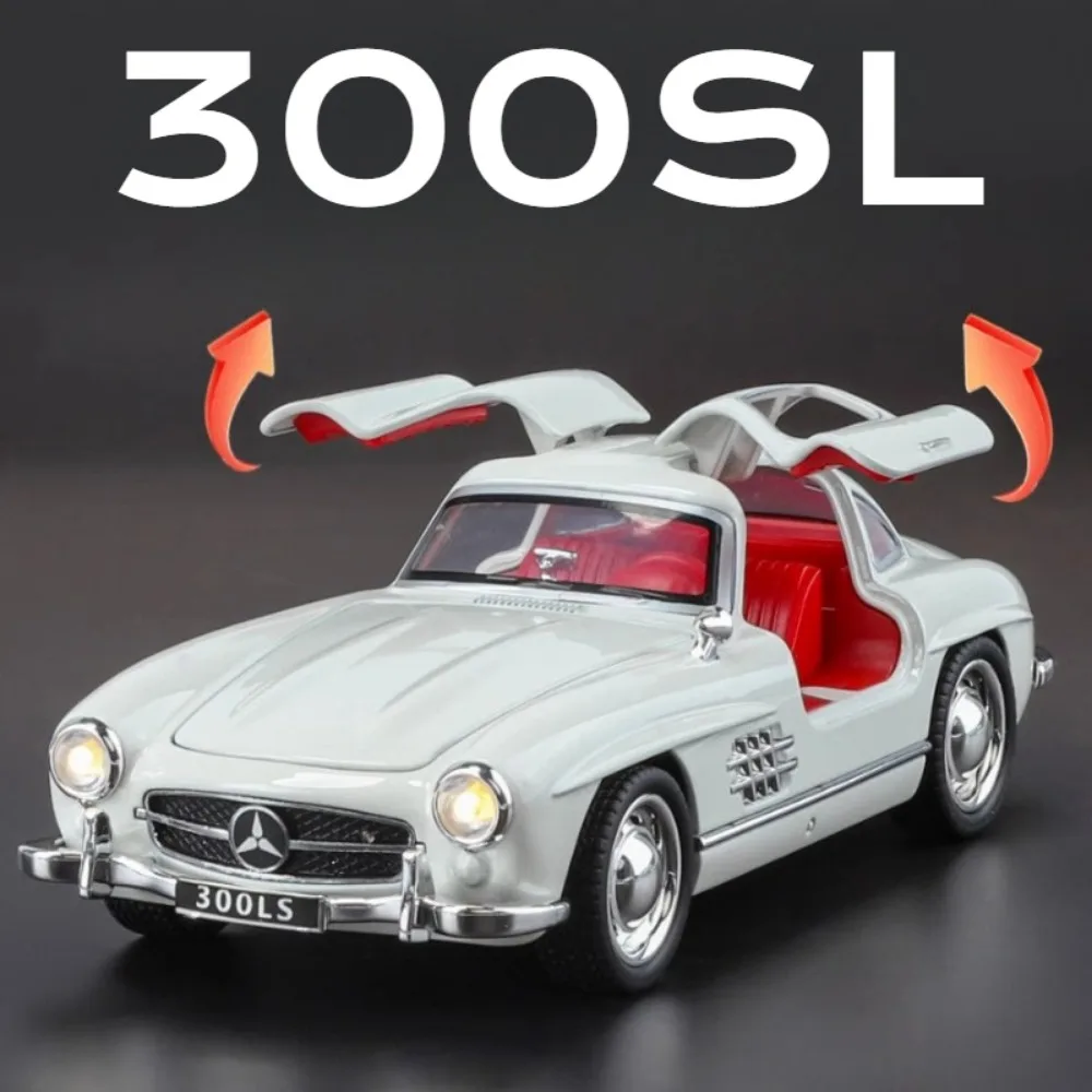 Maßstab 1:32 300SL GT63 V8 Sportwagenmodell Spielzeug Metalldruckguss Sound Licht Zurückziehen Fahrzeugmodelle Jungen Hobby Ornamente Geschenke