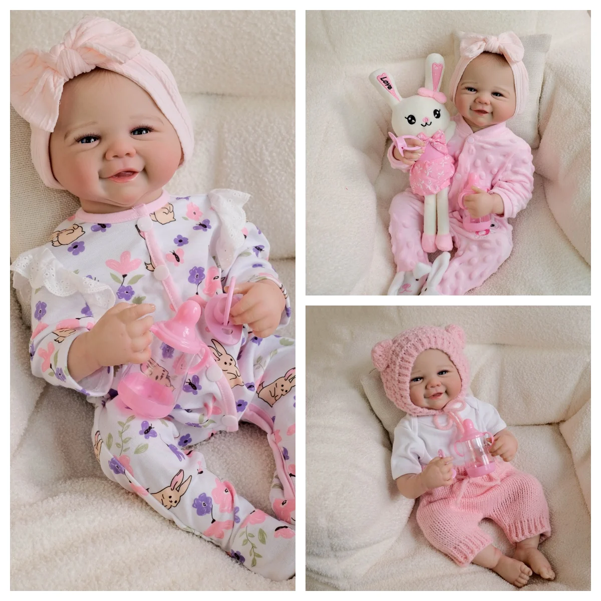 NPK 19-Zoll-Ganzkörper-Reborn-Babypuppe Vivienne Realistischer Touch mit 3D-Haut und handbemaltem Haar, mehrere Schichten Malerei Image