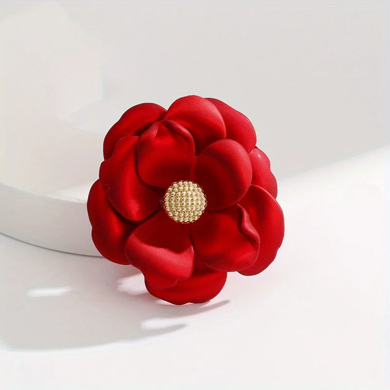 Neue Kreative Klasse Frauen Männer Blume Einfarbig Brosche Abzeichen Mode Elegante Dame Emaille Floral Pin Image