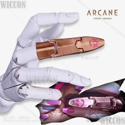 Jinx Finger Hot Anime Spiel LOL Arcane Cosplay Kostüm Abdeckung 3D Requisiten Erwachsene Halloween Weihnachten Zubehör Angepasst Für Mädchen Image