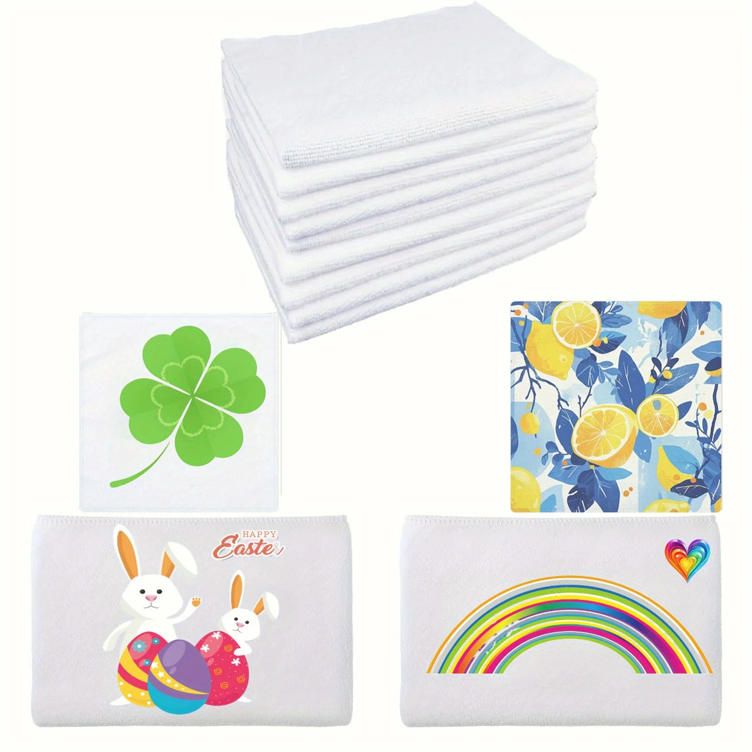 5 Stück Sublimations-Leerhandtücher zum Selbermachen-Druck, weiche, saugfähige Handtücher für Küche, Bad und Reinigungsmittel