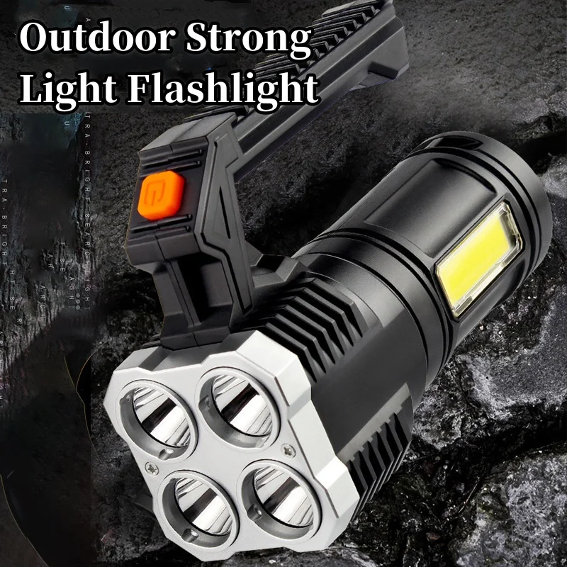 LED-Taschenlampe, USB-Aufladung, COB-Seitenlichter, tragbare Handtaschenlampe für Notfälle, wiederaufladbare Taschenlampe Image