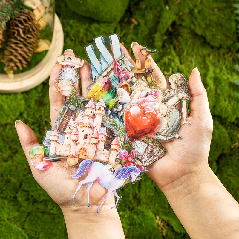 30 Stück Alice Story Serie PET Hintergrund Dekoration Aufkleber DIY handgemachtes Material Scrapbook Tagebuch Album ästhetisches Briefpapier Image