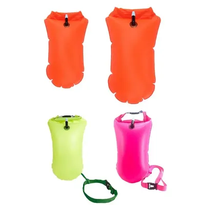 Swim Bucket Dry Bag Inflatable Open Swim Buoy Towable Dry Bag with Boating Rafting Swimming Bucket Water Sports Safety Bag
