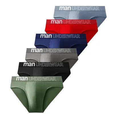 4er-Pack Herren-Streetwear-Slips, sexy Unterwäsche mit Buchstabendruck, atmungsaktiver elastischer Bund für Fitnessstudio/College (L-6XL), Hip-Hop-Stil Image