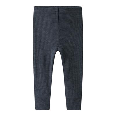 Leggings NAME IT "NBNWAX WOOL RIB LEGGING NOOS", Baby, Gr. 62, N-Gr, blau (ombre blau), Strick, Obermaterial: 100% Wolle, unifarben, casual, slim fit knöchellang, Hosen Image