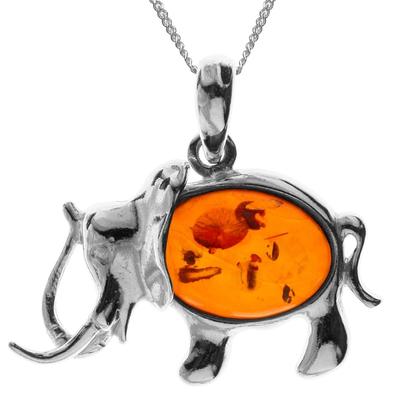 Kette mit Anhänger OSTSEE-SCHMUCK "Ostsee-Schmuck Kette mit Anhänger Elefant" Gr. 50, silber (silberfarben), Halsketten, Damen, 50cm, Silber 925 (Sterlingsilber), L: 42cm Image