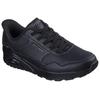 Slip-On Sneaker SKECHERS "UNO-BANKSIA LUXE", Herren, Gr. 47,5, schwarz, Lederimitat, casual, Schuhe, Keilsneaker, Sneaker mit Luftkissen