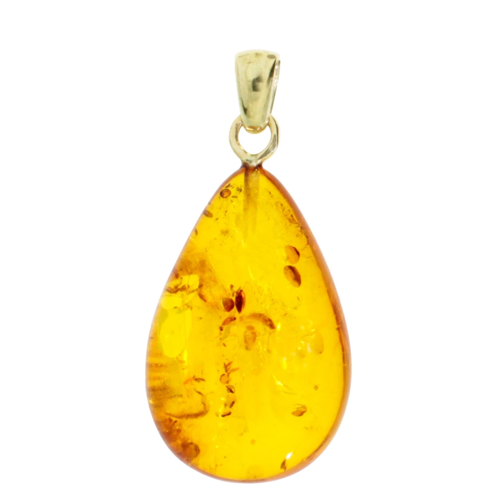 Kettenanhänger OSTSEE-SCHMUCK "Ostsee-Schmuck Anhänger Klassisch 30 mm - Gold 333/000", gelb, Schmuckanhänger, Damen, 32 x 17mm, Bernstein, 2,8 g, Kettenanhänger