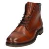 Schnürboots BUGATTI, Herren, Gr. 45, braun (cognac), Leder, Basic, Schuhe, Stiefel, Schnürstiefelette, Business-Boots mit Reißverschluss