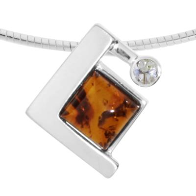 Halsreif OSTSEE-SCHMUCK "Ostsee-Schmuck Halsreif mit Anhänger Gleiter-Diane" Gr. 45, silber (silberfarben), Halsketten, Damen, 45cm, Silber 925 (Sterlingsilber), L: 42cm Image