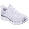 Slip-On Sneaker SKECHERS "SUMMITS PLUS-SOFT LUSTER", Damen, Gr. 35, silber (weiß, silberfarben), Textil, sportlich, Schuhe, Freizeitschuh, Schlupfschuh in veganer Verarbeitung