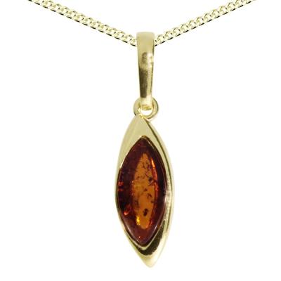 Kette mit Anhänger OSTSEE-SCHMUCK "Ostsee-Schmuck Kette mit Anhänger Tonje Kette mit Anhänger Tonje" Gr. 42, gold (goldfarben), Halsketten, Damen, 42cm, Silber 925 (Sterlingsilber), L: 42cm Image