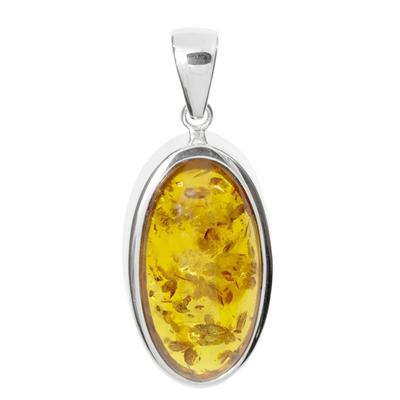 Ketten-Anhänger OSTSEE-SCHMUCK "Ostsee-Schmuck Anhänger Classic 24x12 mm", weiß, Schmuckanhänger, Damen, 37 x 16mm, Silber 925 (Sterlingsilber), 5.1 g Image