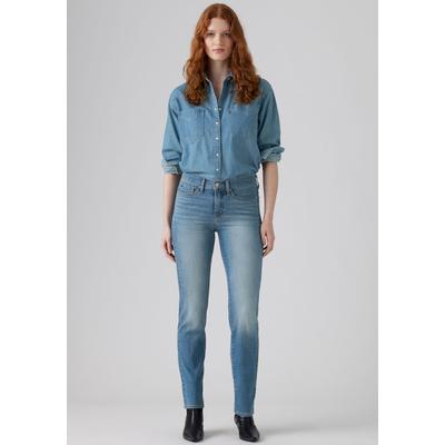 Gerade Jeans LEVI'S "314 Shaping Straight", Damen, Gr. 29, Länge 30, eternal indigo mid, Denim/Jeans, Obermaterial: 80% Baumwolle, 19% Polyester, 1% Elasthan, casual, gerade lang, Jeans, mit Stretch, Topseller Image