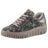 Plateausneaker WALDLÄUFER "H-LIVIA", Damen, Gr. 9 (43), grau (grau, bronzefarben), Veloursleder, Nappaleder, gemustert, metallic, sportlich, Schuhe, Schnürschuh, Halbschuh, Komfortschuh mit herausnehmbarem Lederfußbett