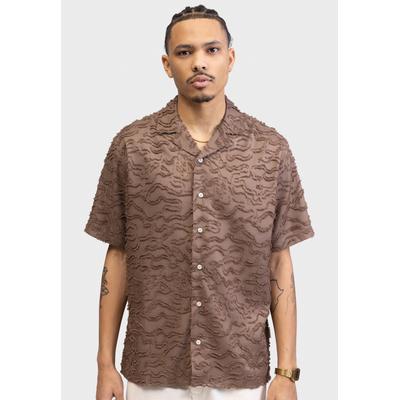 Langarmhemd REDEFINED REBEL "Redefined Rebel Shirt RRRyder Shirt BOXY FIT", Herren, Gr. L, Normalgrößen, braun fur, 50% Polyester, 42% Rayon, 8% Elastane, Hemden Image