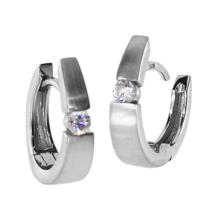 Paar Creolen OSTSEE-SCHMUCK "Ostsee-Schmuck Creole Melinda Creole Melinda", weiß, Ohrringe, Damen, 14 x 4mm, Silber 925 (Sterlingsilber) Image