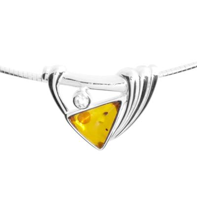 Halsreif OSTSEE-SCHMUCK "Ostsee-Schmuck Halsreif mit Anhänger Gleiter-Verna" Gr. 45, silber (silberfarben), Halsketten, Damen, 45cm, Silber 925 (Sterlingsilber), L: 42cm Image