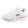 Sneaker SKECHERS "Graceful - Get Connected", Damen, Gr. 42, rosa (weiß, roségoldfarben), Textil, sportlich, Schuhe, Freizeitschuh, Halbschuh, Schnürschuh mit Memory Foam
