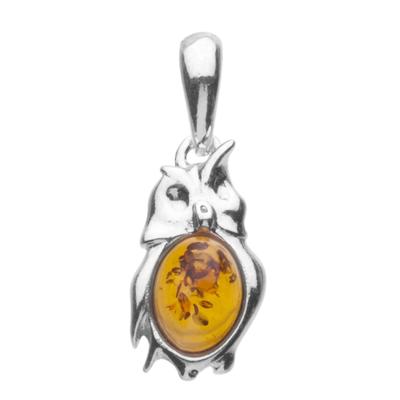 Ketten-Anhänger OSTSEE-SCHMUCK "Ostsee-Schmuck Anhänger Eule Anhänger Eule", weiß, Schmuckanhänger, Damen, 24 x 10mm, Silber 925 (Sterlingsilber), 1.9 g Image