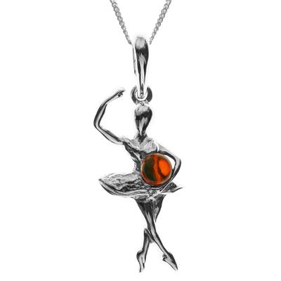 Kette mit Anhänger OSTSEE-SCHMUCK "Ostsee-Schmuck Kette mit Anhänger Ballerina" Gr. 50, silber (silberfarben), Halsketten, Damen, 50cm, Silber 925 (Sterlingsilber), L: 42cm Image