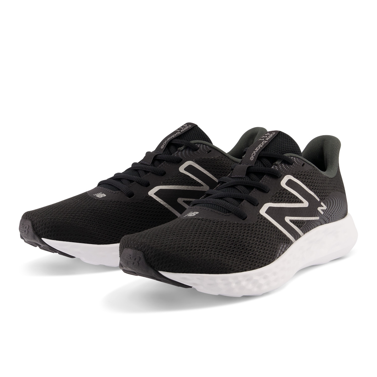 Laufschuh NEW BALANCE "411", Damen, Gr. 40,5, schwarz (schwarz, schwarz s), Textil, Schuhe Laufschuh