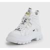 Schnürboots BUFFALO "ASPHA NC MID", Damen, Gr. 41, weiß, Lederimitat, modisch, Schuhe, Plateauboots, Schnürstiefelette, High Top Sneaker in monochromer Optik