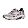 Keilsneaker GABOR ROLLINGSOFT, Damen, Gr. 42, rosa (roségoldfarben, schwarz), Textil, Kalbsleder, metallic, sportlich, Schuhe, Freizeitschuh, Halbschuh, Schnürschuh mit herausnehmbarem Fußbett
