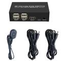 Switch kvm Compatibile 2X1 4K Selettore usb 2 nel 1 Uscita con Hub un 4 Porte