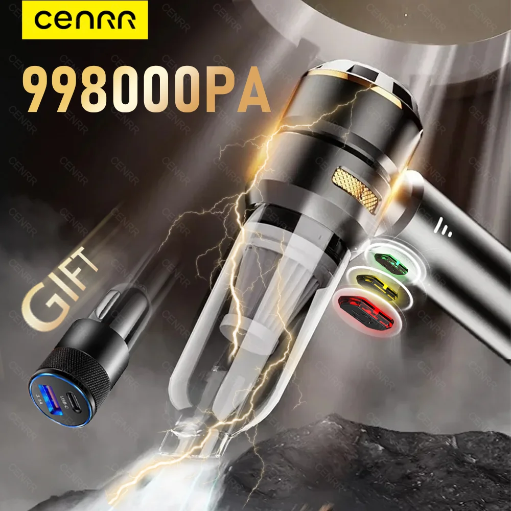 CENRR Mini-Autostaubsauger 998000 PA Cordless Leistungsstarker kabelloser Autoreiniger Handstaubsauger Reinigungsmaschine Image