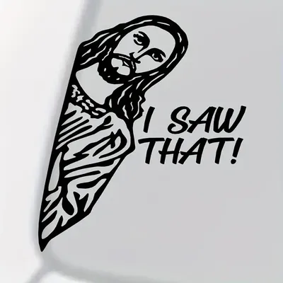 Jesus "Ich habe das gesehen!" Vinyl Aufkleber Aufkleber für Auto Fenster Wand Stoßstange Gott Christus Spaß Image