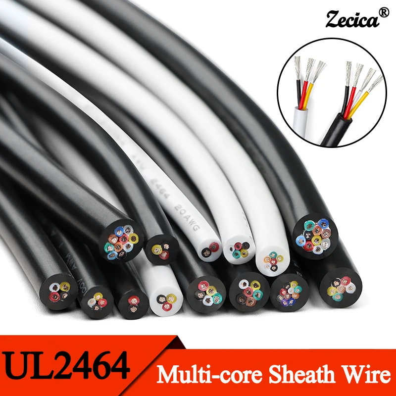 2/5/10 m UL2464 Mehradriger PVC-Draht 30 28 26 24 22 20 18 16 14AWG 2 3 4 5 6 7 8 9 10 Kerne Kanal-Audio-Stromkabel Kupferdrähte Image