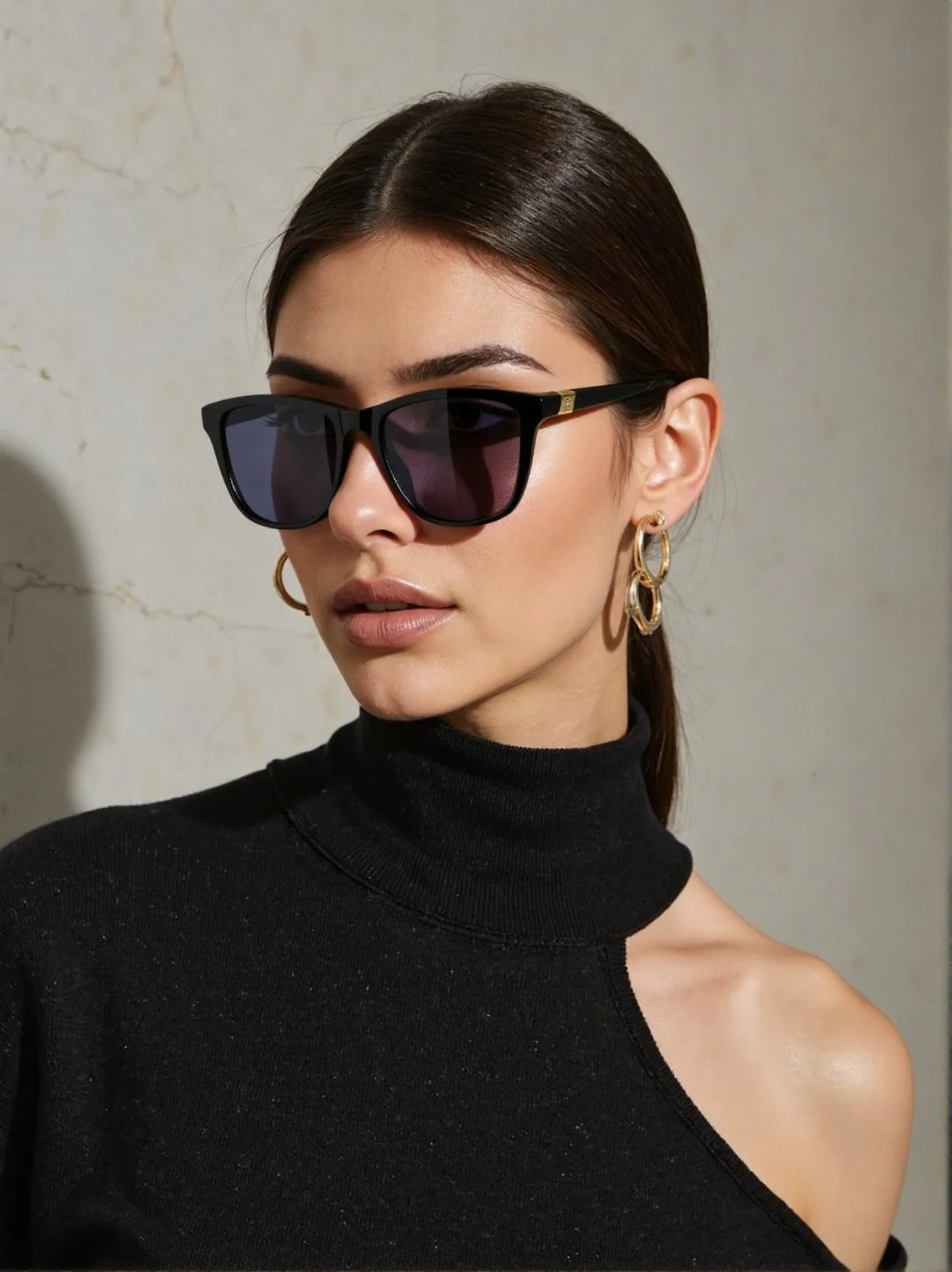 Fortschrittliche polarisierte Sonnenbrille, modische, farbwechselnde Sonnenbrille, quadratische Retro-Brille Image