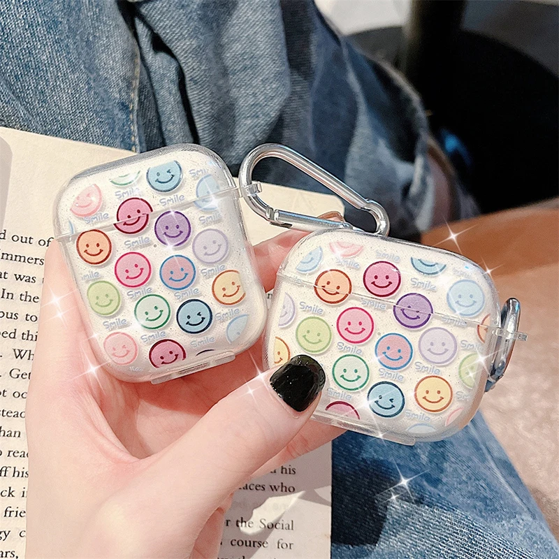 Für Airpods Pro 2nd Hülle Glitzer glänzend rosa Herzen Blumen einfache Kopfhörerabdeckung für AirPods 3 1 2 stoßfeste Schutzhülle Image